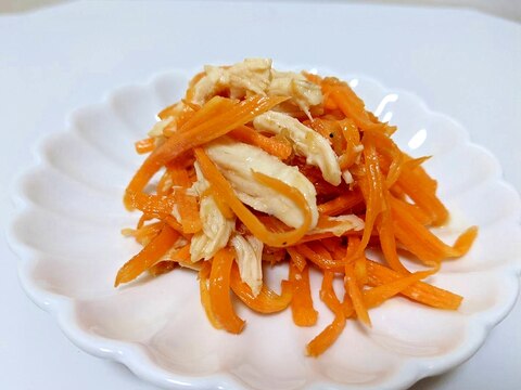 簡単♪人参とササミのドレッシング和え